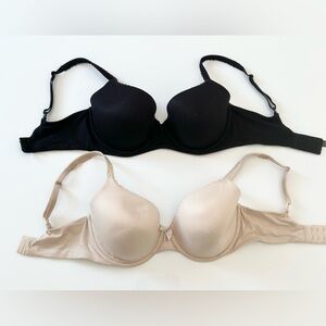 Victoria’s Secret Black and Cream Women's Bras Size 32DDD